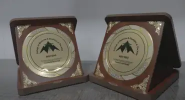 Wooden Award Shield with Custom Design