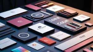 Branding elements including logo, typography, and color used in effective marketing and advertising design strategy